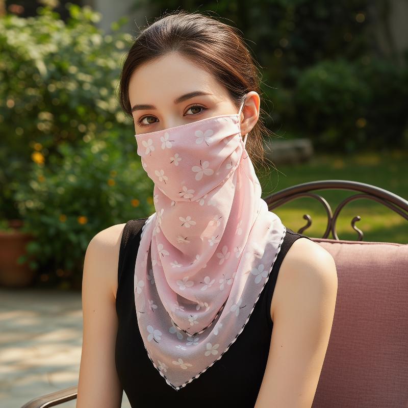 Ascot Neck Scarf - 1 szt. Regulowana szyfonowa maska na
