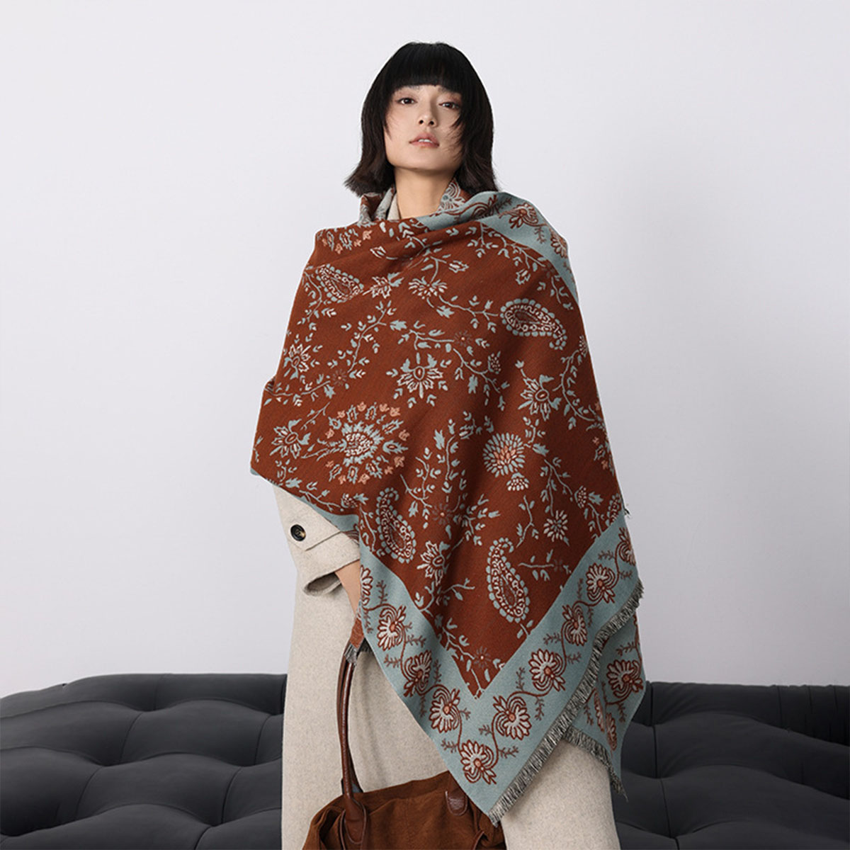 Woven Scarf Blanket - Luksusowa zimowa imitacja kaszmiru, damska pashmina