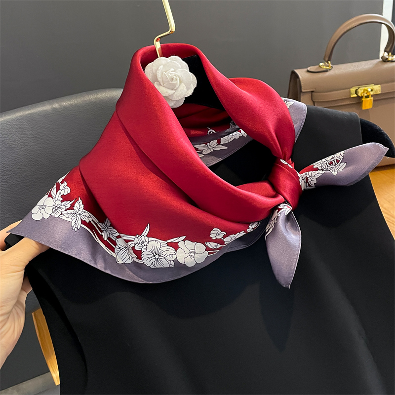 Ascot Neck Scarf - 2024 luksusowy nadruk 100% jedwabny szal