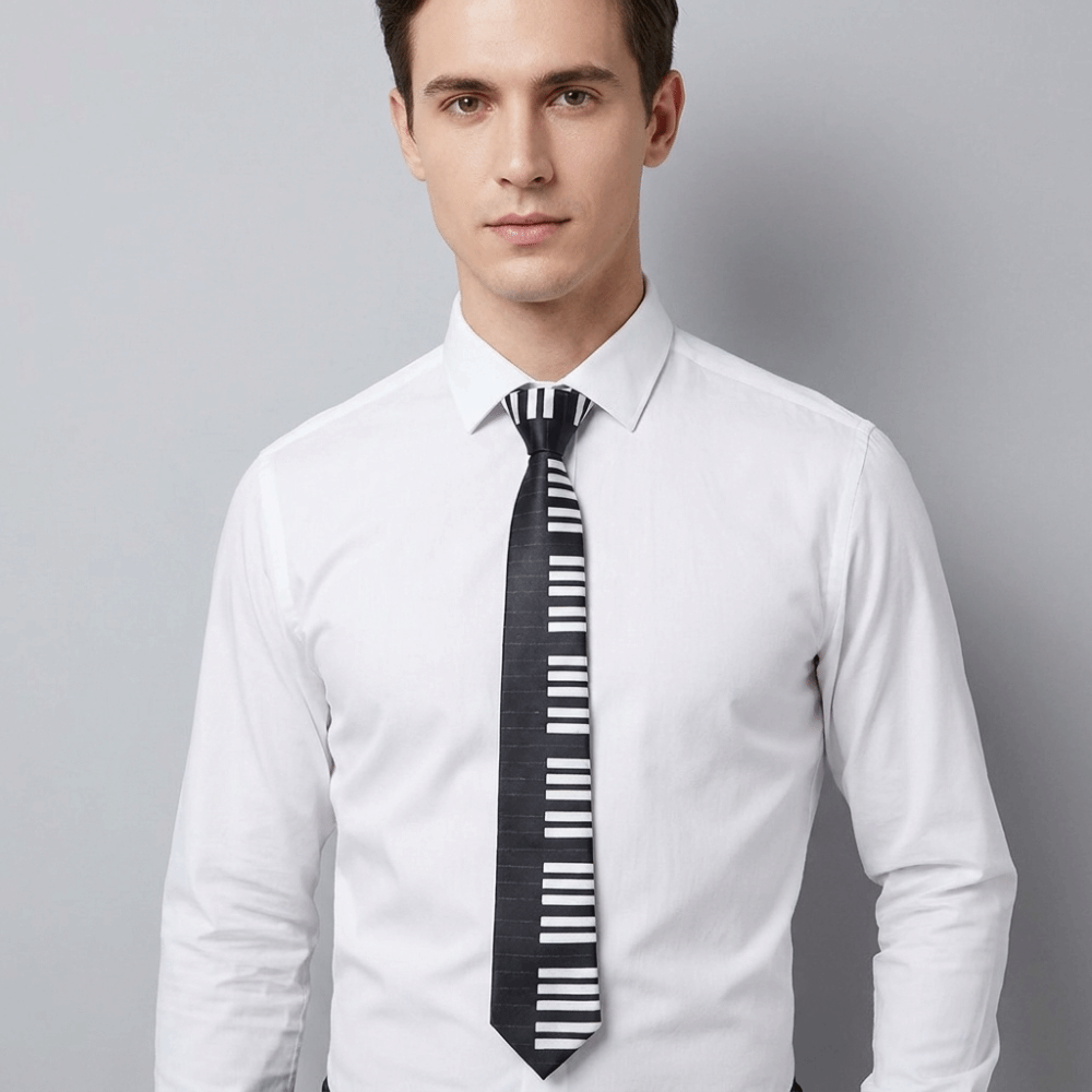 Skinny Tie Men - Prosta, wąska krawatka w stylu pianina,
