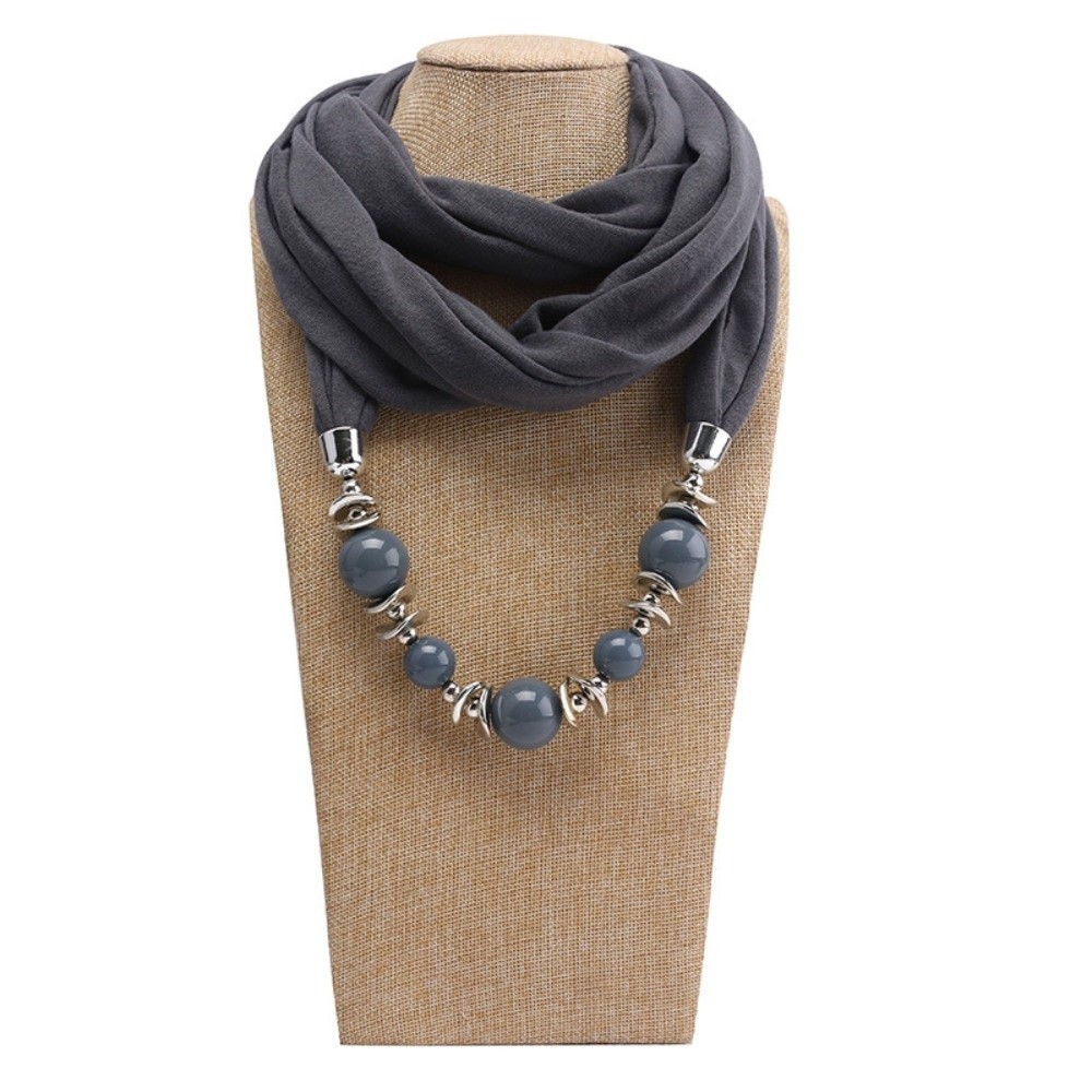Infinity Scarf Knit - Modny szalik z szyfonu, naszyjnik, jednokolorowy