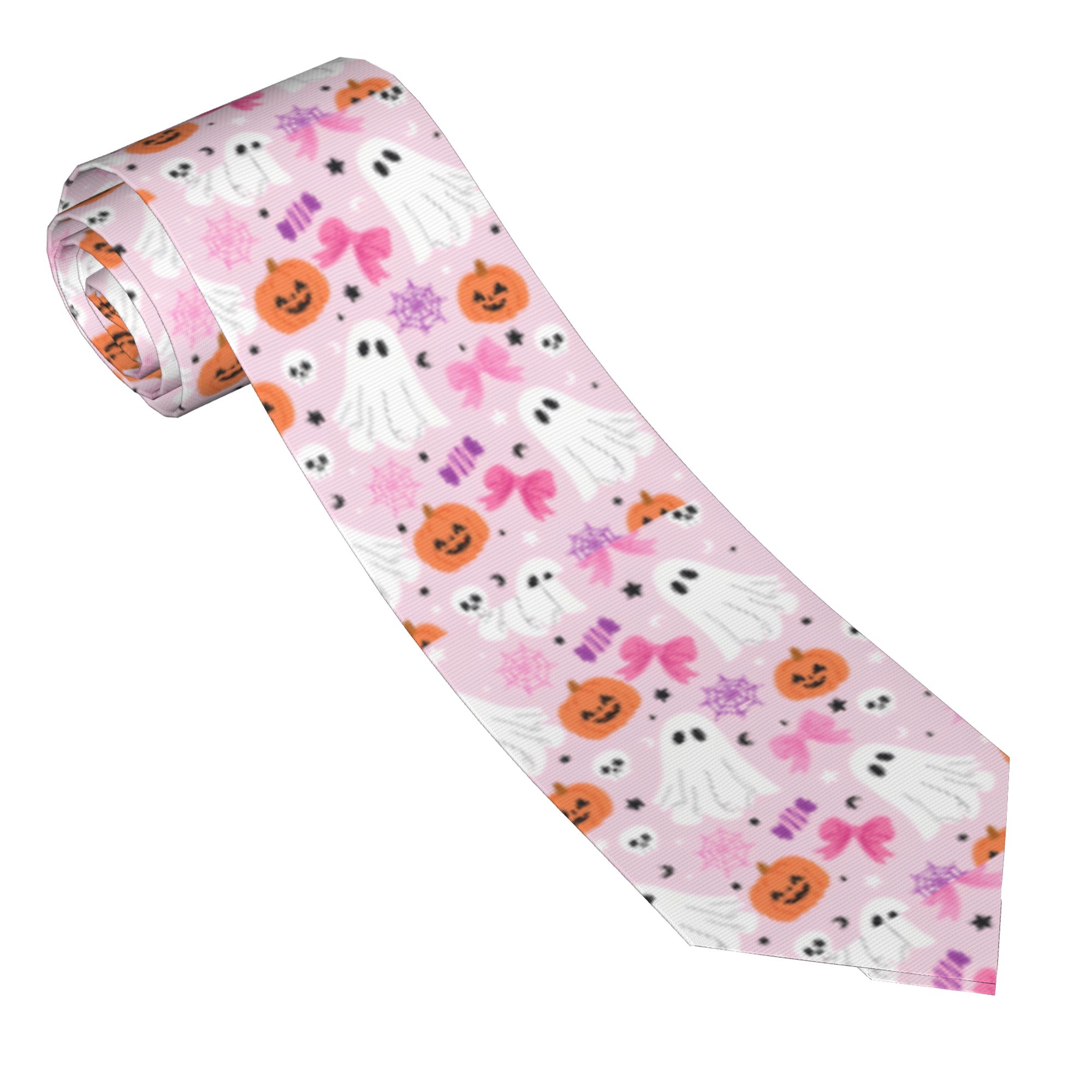 Różowy krawat z motywem hallow – Skinny Tie Men recenzja i cena