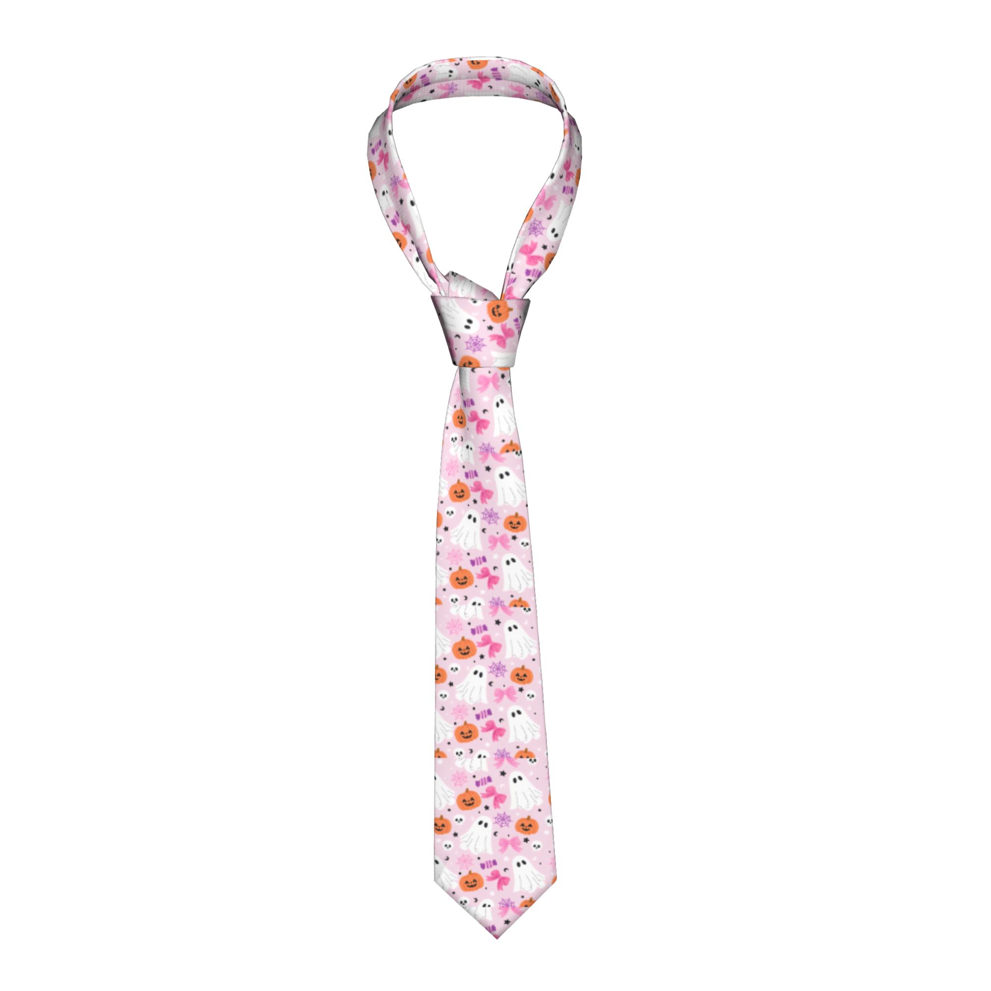 Różowy krawat z motywem hallow – Skinny Tie Men recenzja i cena