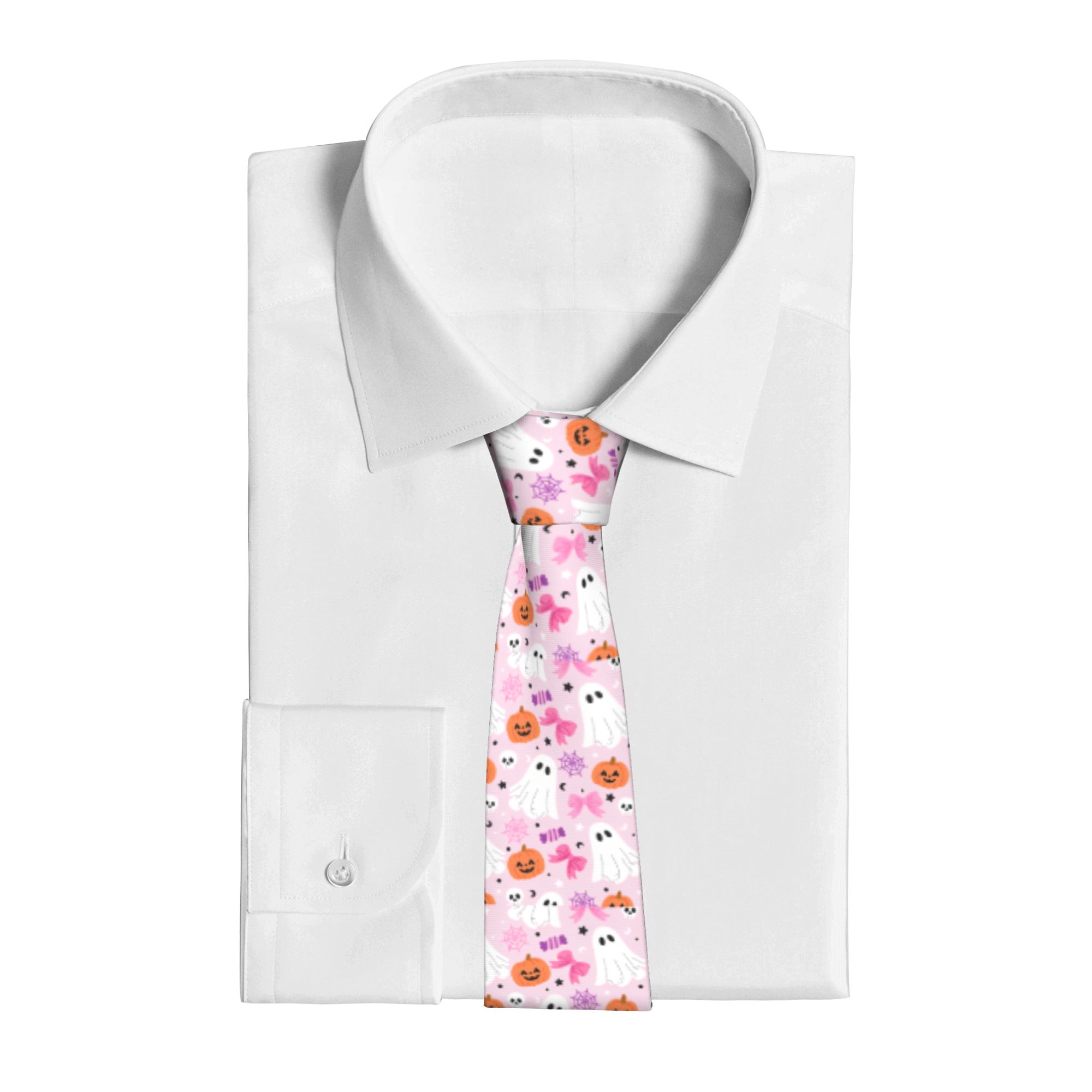 Różowy krawat z motywem hallow – Skinny Tie Men recenzja i cena