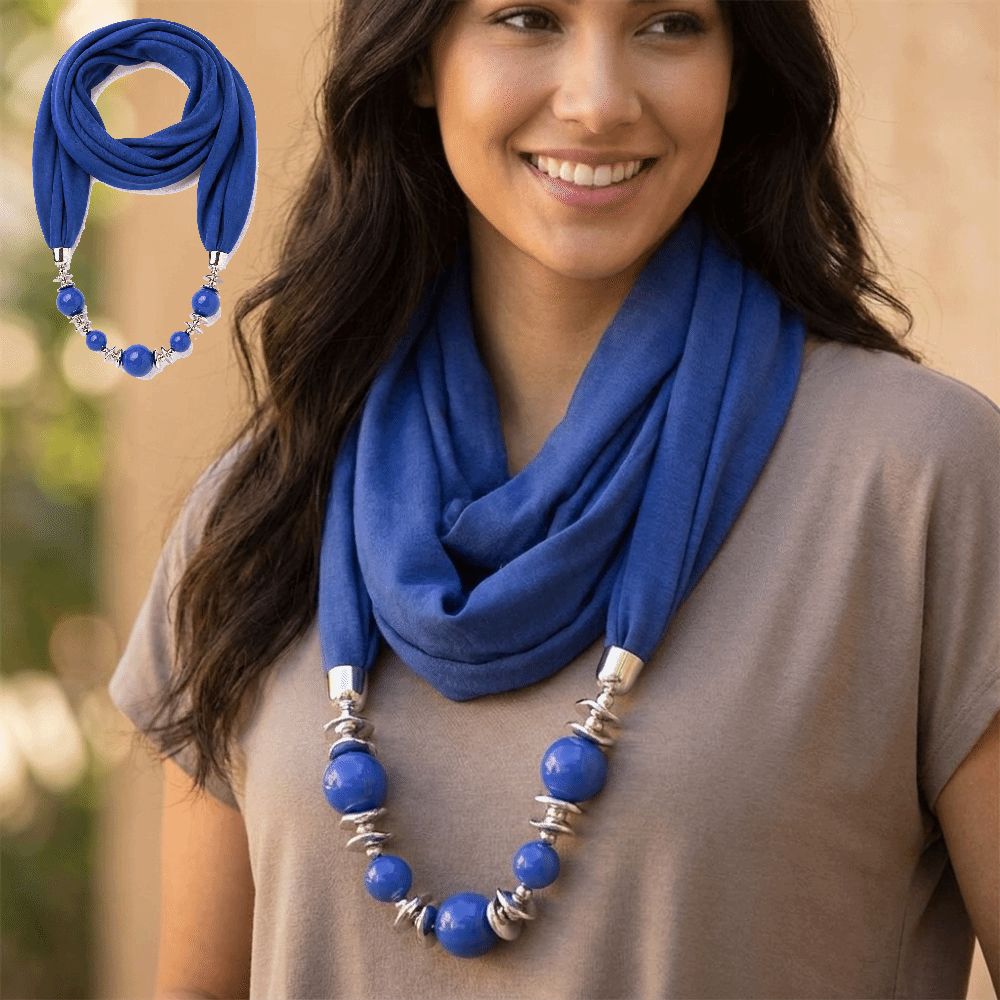 Modny szal z szyfonu z koralik – Infinity Scarf Knit recenzja i cena