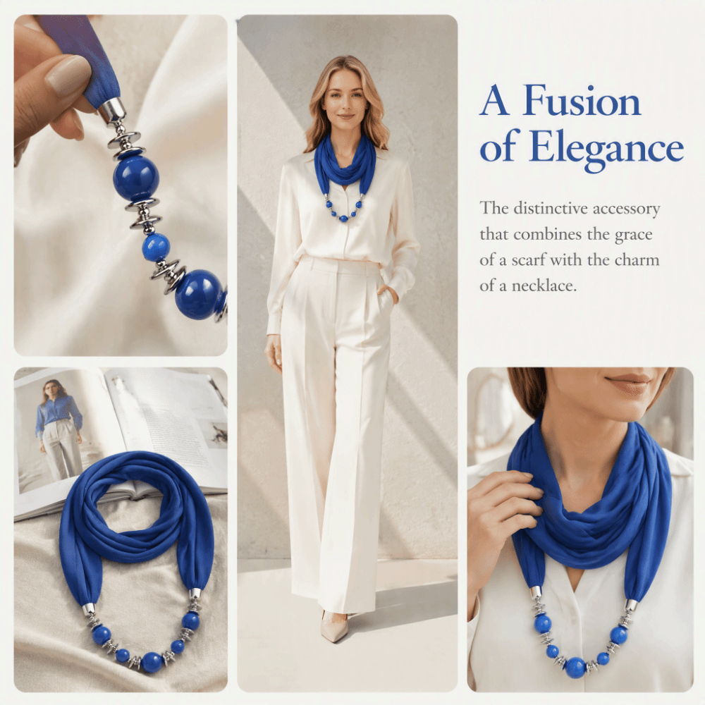 Modny szal z szyfonu z koralik – Infinity Scarf Knit recenzja i cena