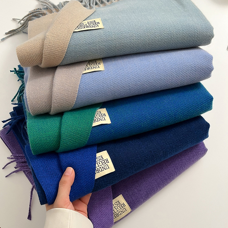 Moda solidny kaszmirowy ciepły – Woven Scarf Blanket recenzja i cena