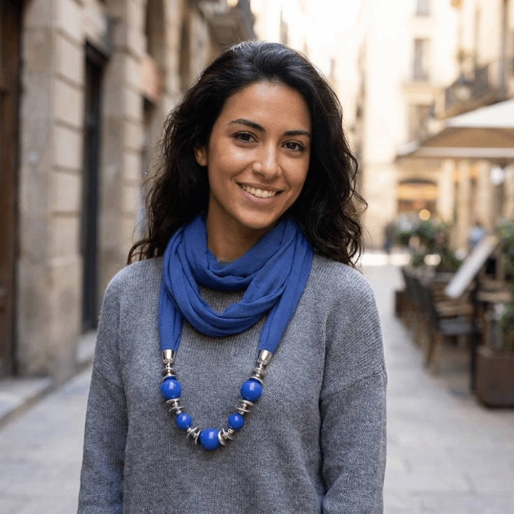 Szalik z szyfonu z koralikami, – Infinity Scarf Knit recenzja i cena